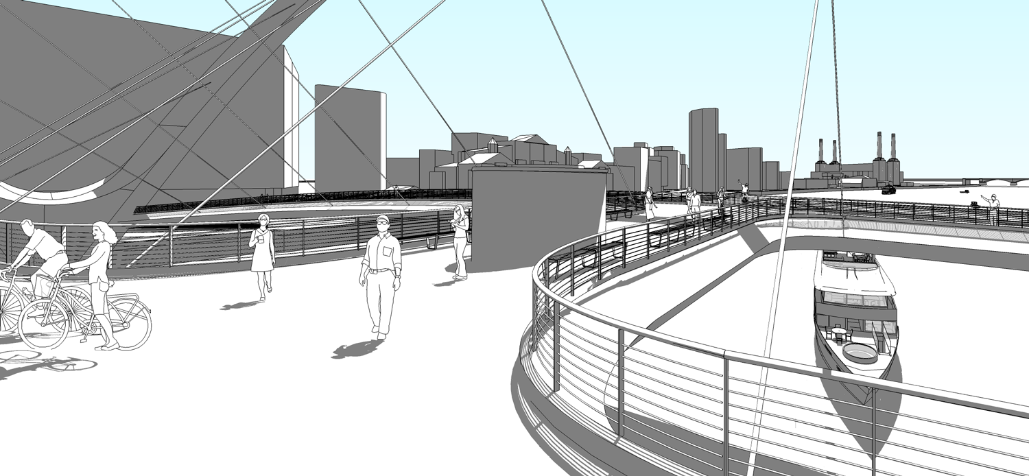 Architects of Invention&rsquo;s shortlisted entry for Nine Elms to Pimlico bridge competition