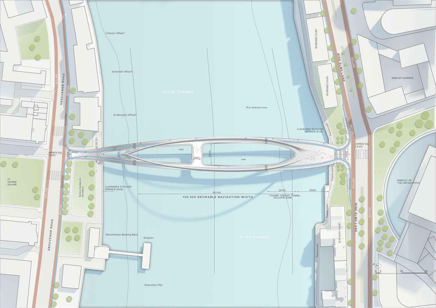 Architects of Invention&rsquo;s shortlisted entry for Nine Elms to Pimlico bridge competition