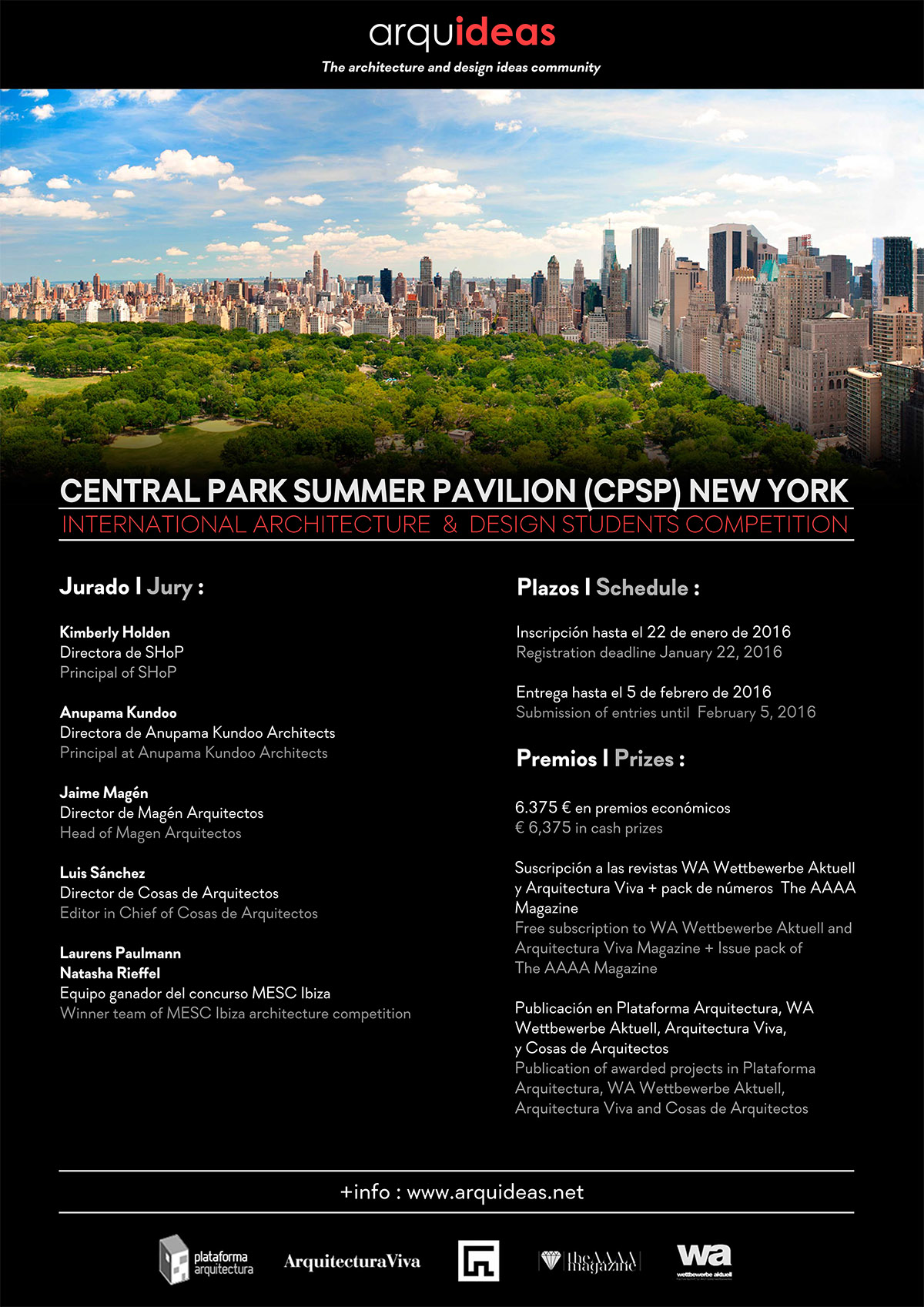 Arquideas presents new competition for Central Park Summer Pavilion (CPSP) New York