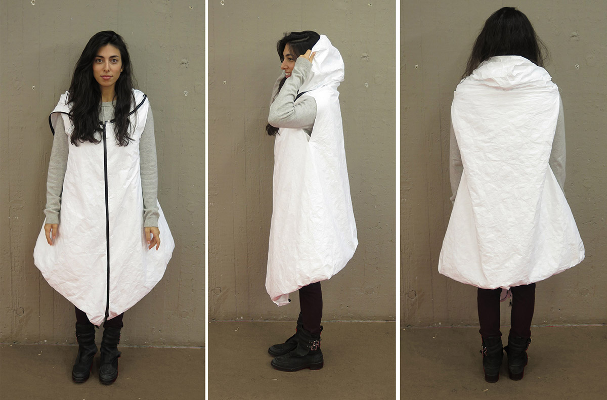 A very practical refugee wearable shelter designed by RCA students