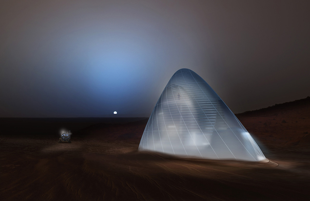 Mars Ice House uses inventive materials and 3D Printing techniques to build a new habitat on mars