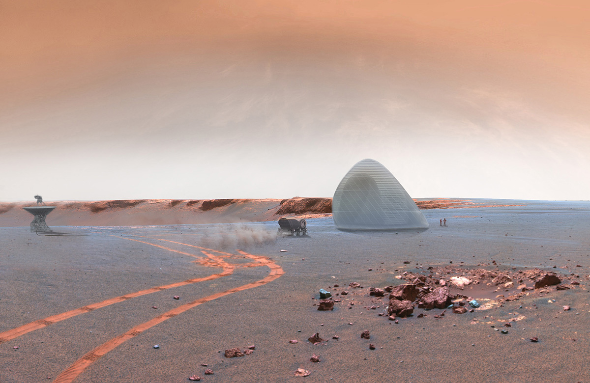 Mars Ice House uses inventive materials and 3D Printing techniques to build a new habitat on mars