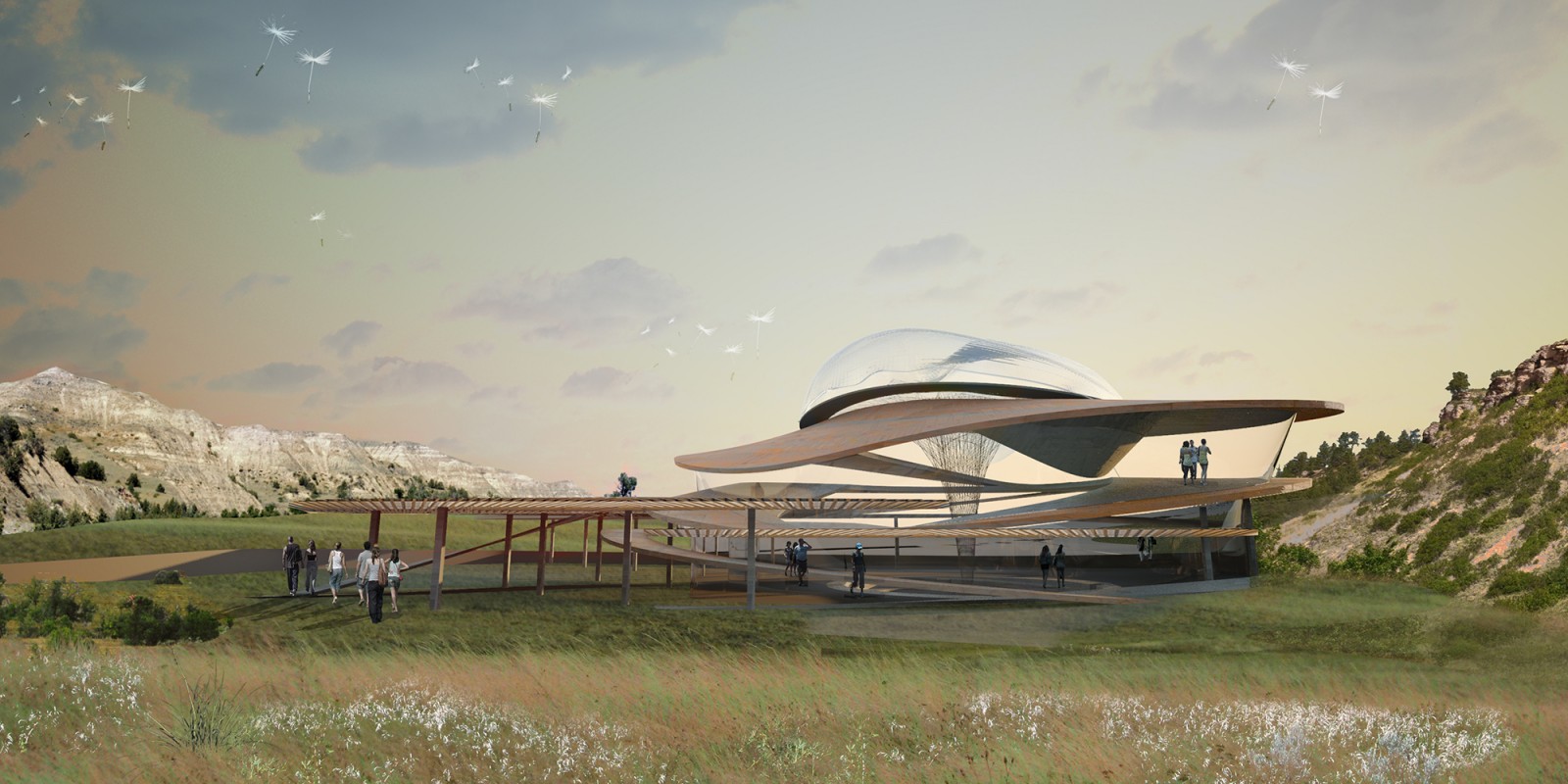 Coop Himmelb(l)au designed The 5th World, Russell Means Library in Porcupine, South Dakota, USA