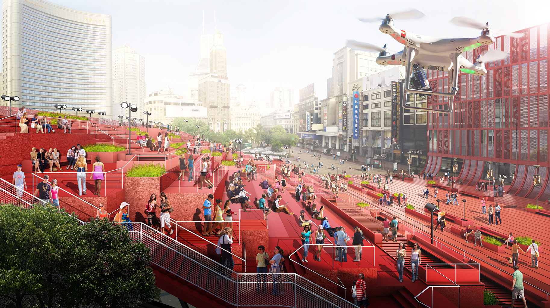 Red Carpet dominates the space in China by 100architects