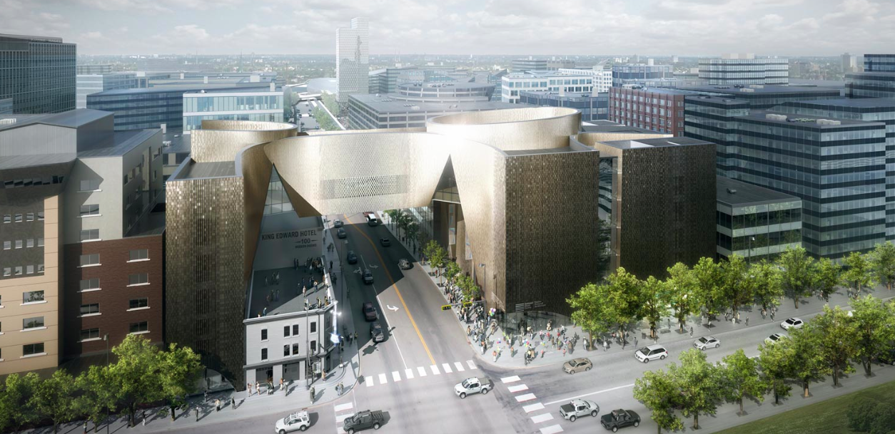 Final Beam raised into position at the National Music Centre