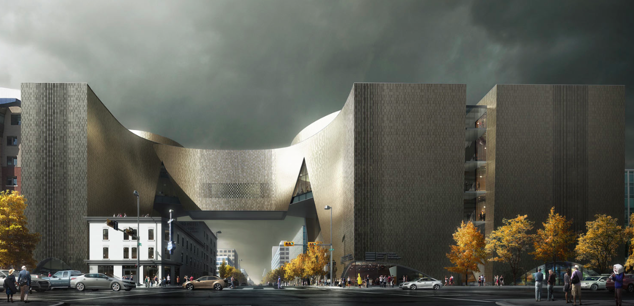 Final Beam raised into position at the National Music Centre