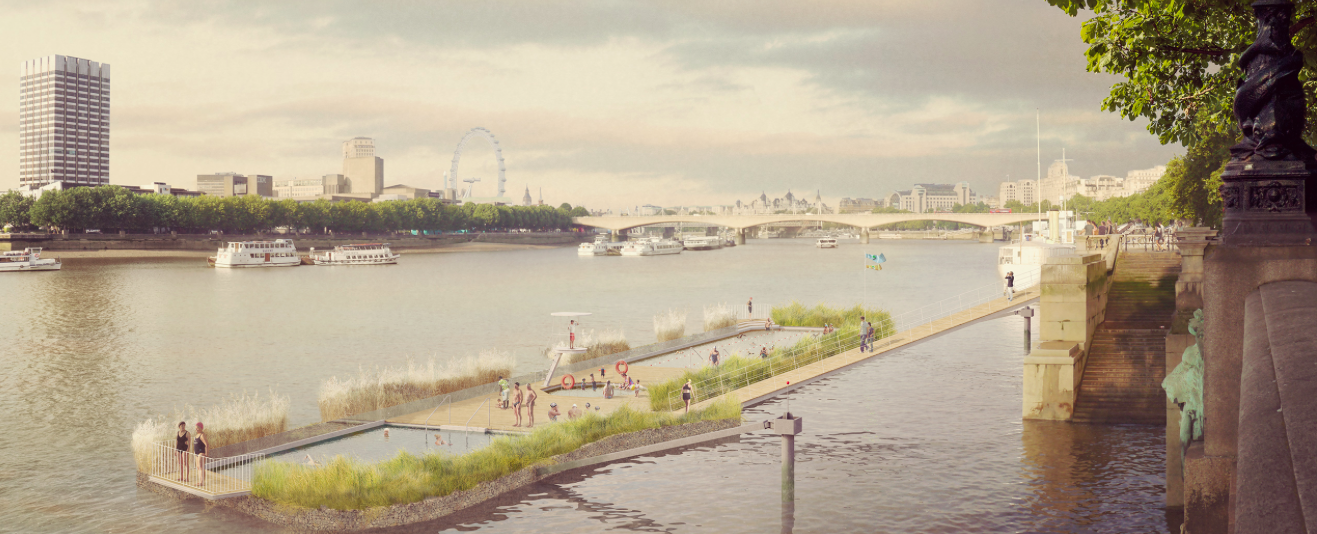 Open-air swimming pool plans to launch in middle of Thames in London