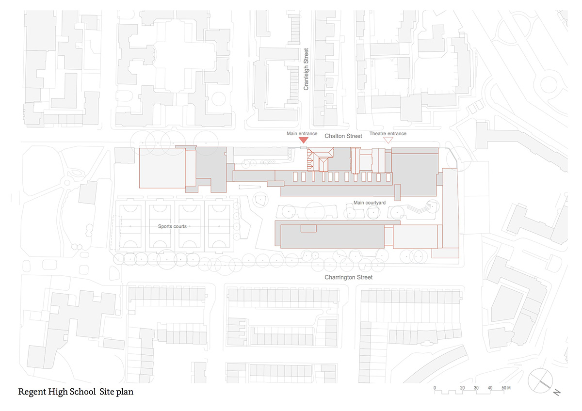 Walters & Cohen Architects transforms old community school into a contemporary High School in London