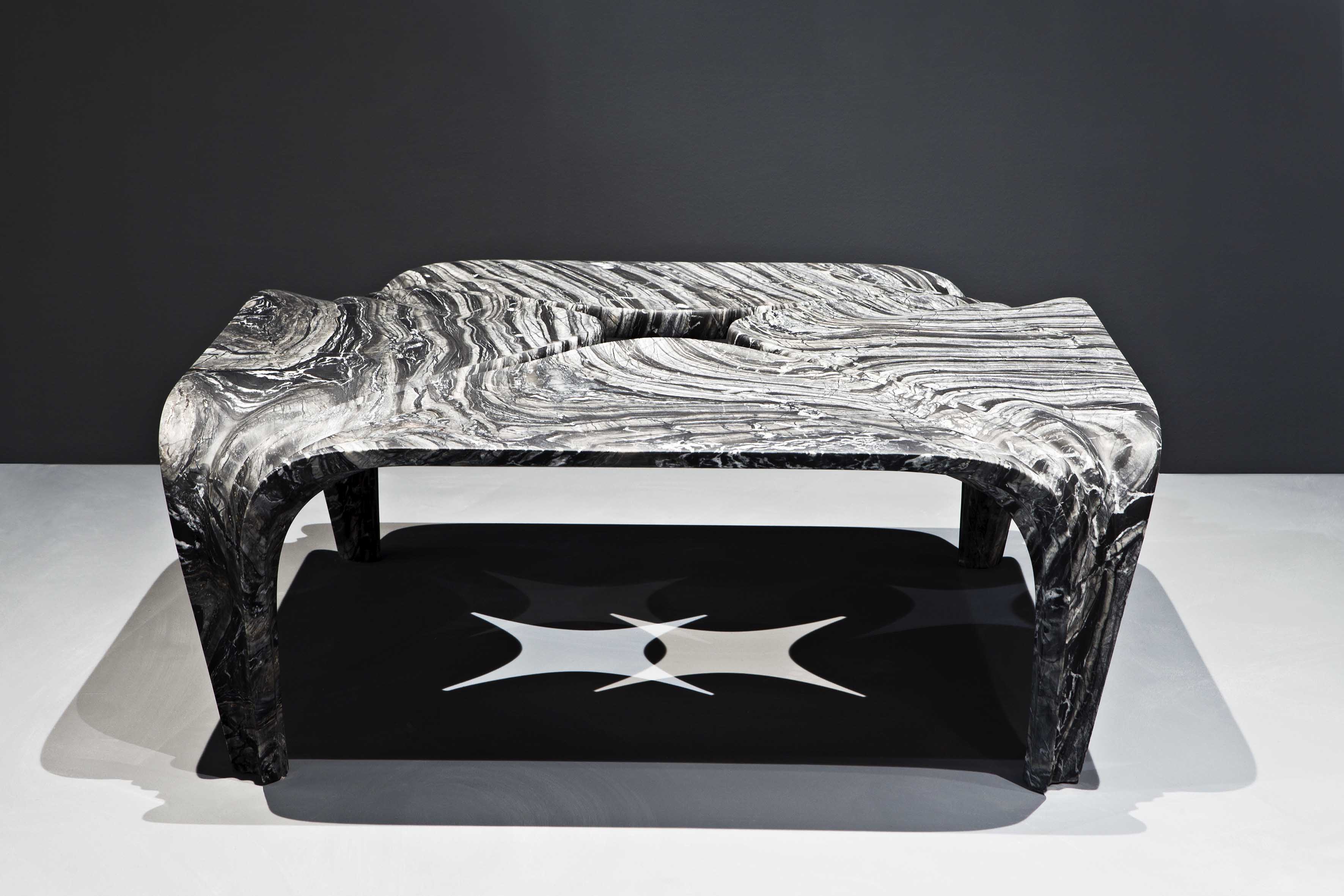 Tau Vases and Quad Tables for Citco Marbles by Zaha Hadid