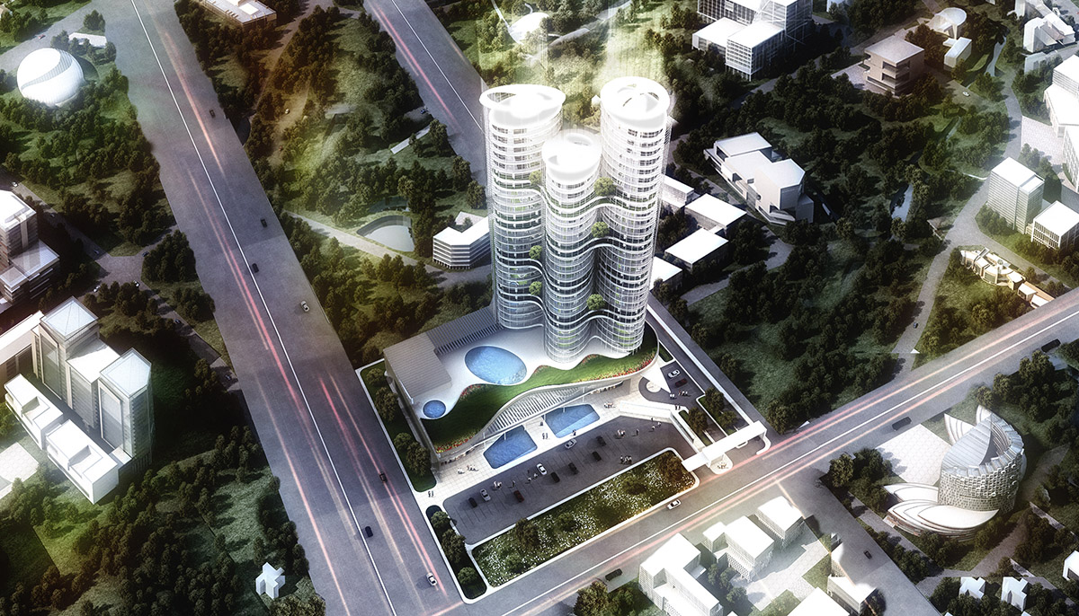 A new circular mixed-used towers will rise in Arbil designed by 4M Architecture