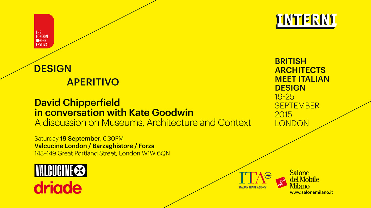 David Chipperfield in conversation with Kate Goodwin at London Design Festival