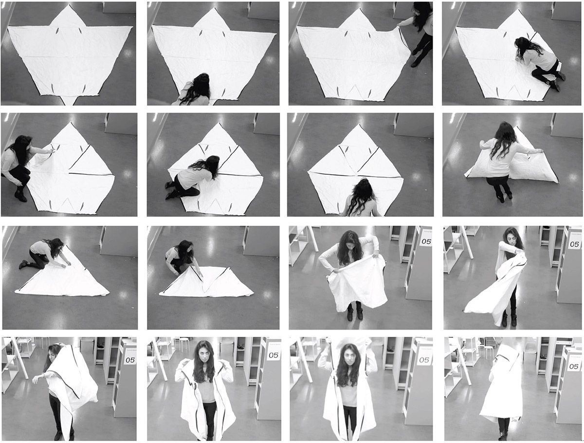 A very practical refugee wearable shelter designed by RCA students