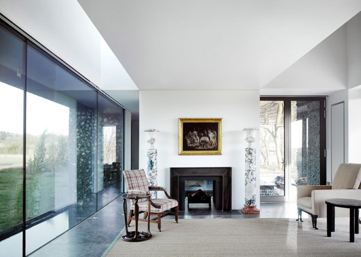 Flint house is an extension of landscape and geological extrusion referring to contemporary stone age