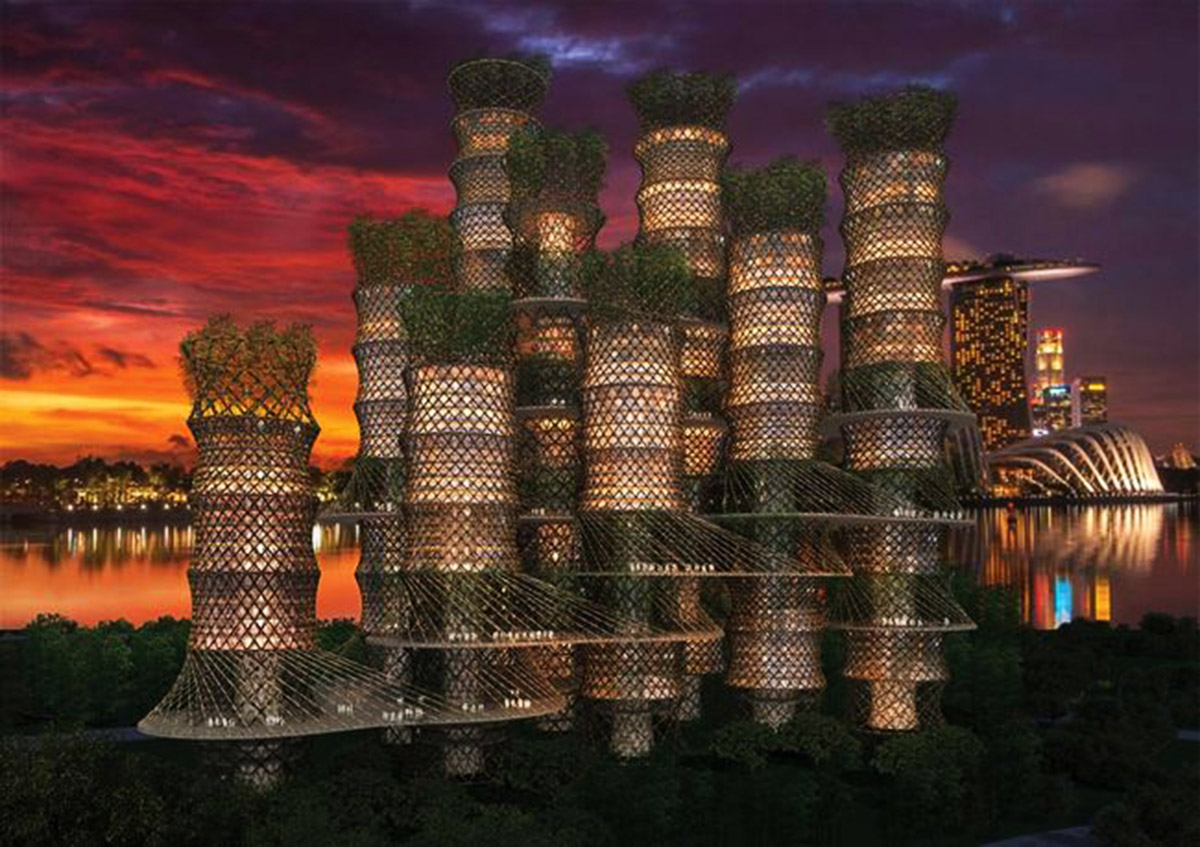 A New Bamboo Skyscraper designed by CRG Architects focused on material use