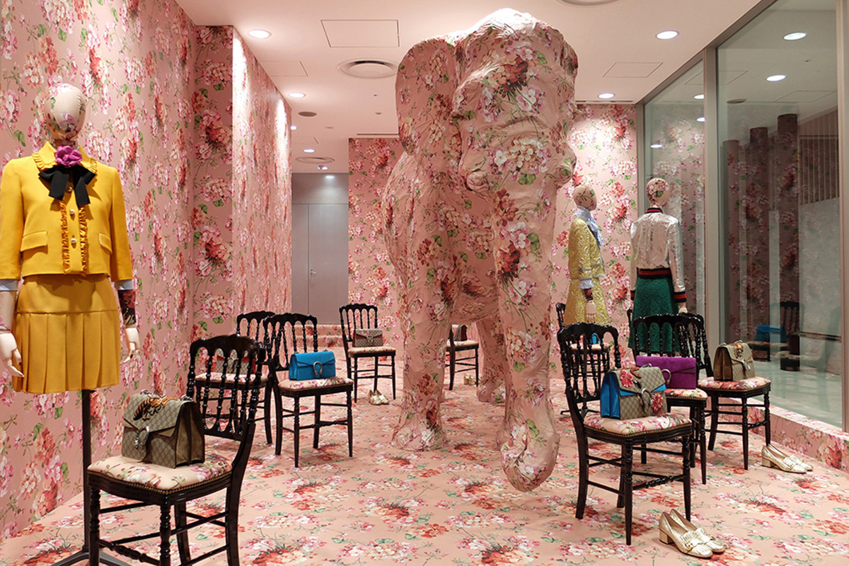 puts a giant elephant into Room Dover Street Market