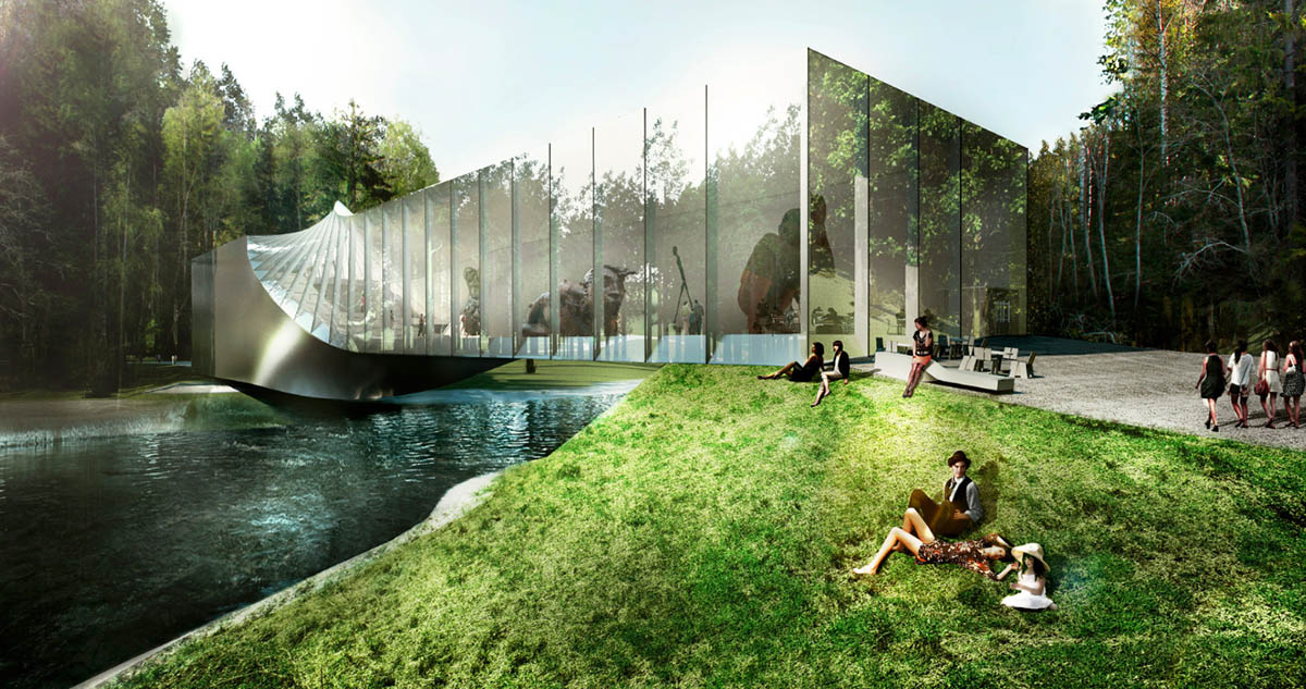 BIG proposes new Kistefos Museum that acts as a second bridge in the dramatic landscape of Kistefos