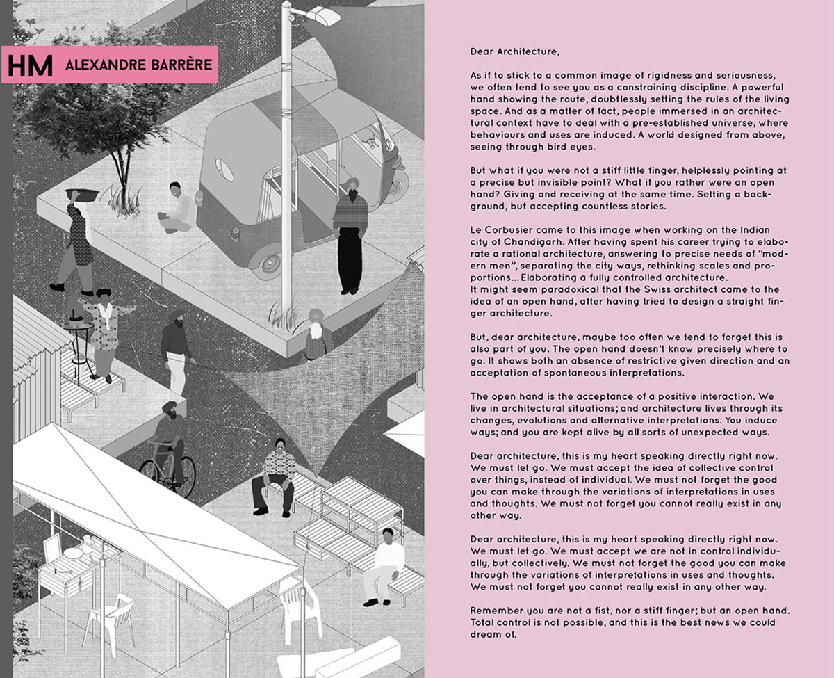 ’’Dear Architecture’’ Winners briefly touch upon many critical issues for architecture profession