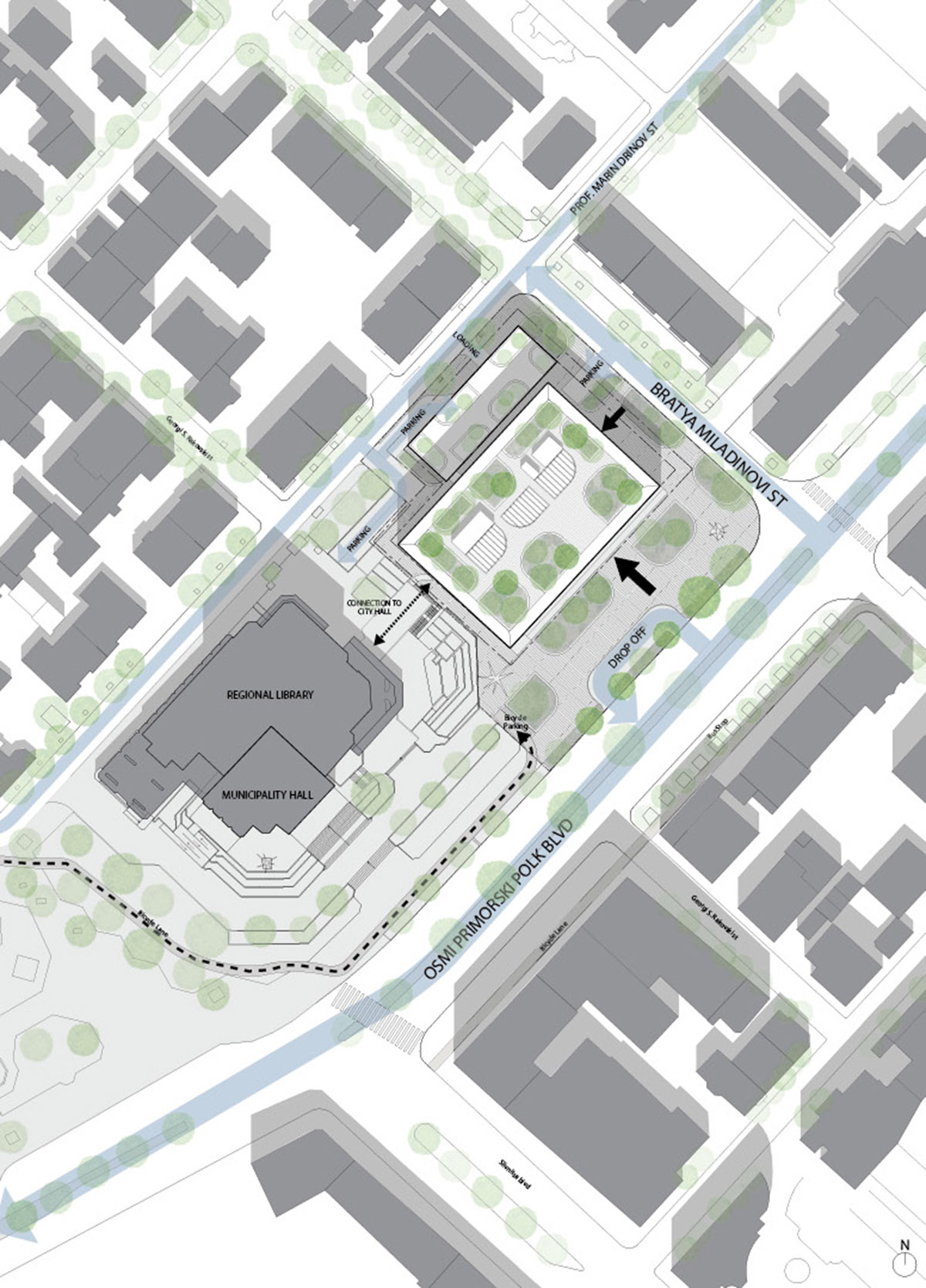 Spatial Practice&rsquo;s Varna public library invades public space as a new &rsquo;tectonical&rsquo; element