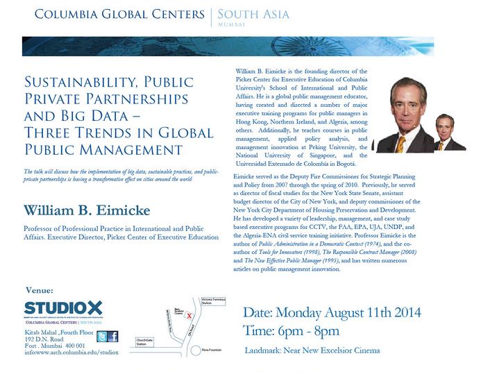 Sustainability, Public Private Partnerships and Big Data –Three Trends in Global Public Management