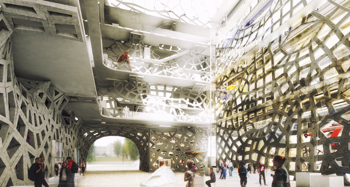 The Smart Masonry is a complex geometry that deploys the digital optimization