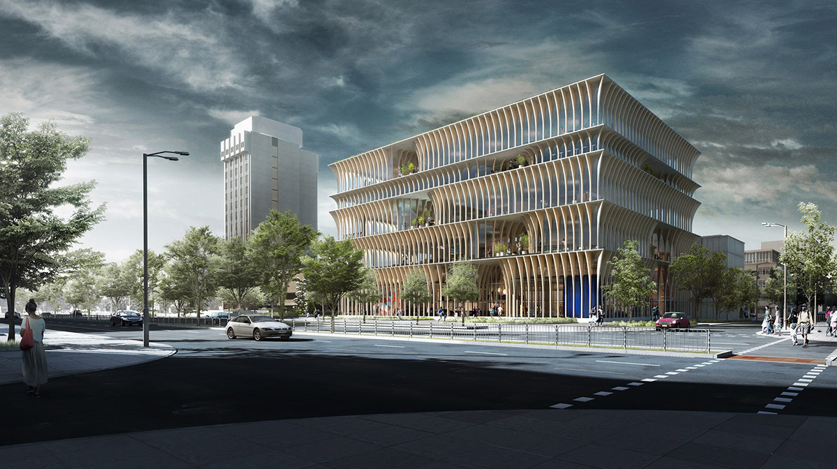 Spatial Practice&rsquo;s Varna public library invades public space as a new &rsquo;tectonical&rsquo; element