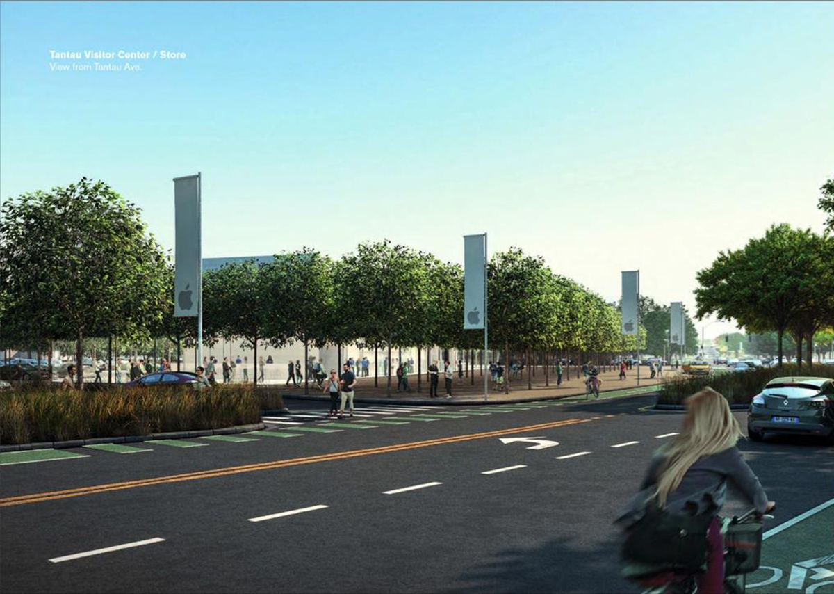 Apple invites all visitors to see the main building from the rooftop observation deck