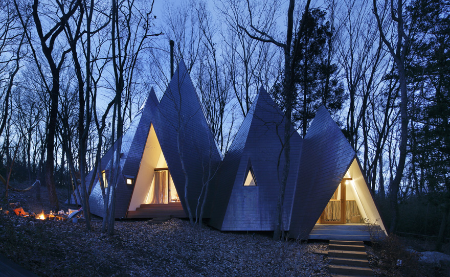 Triangular Residential Structures ’’Nasu Tepee’’ designed by Hiroshi Nakamura