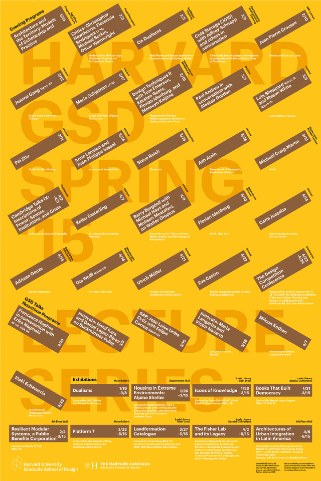 Lectures&Events Spring 15&rsquo;:Harvard GSD