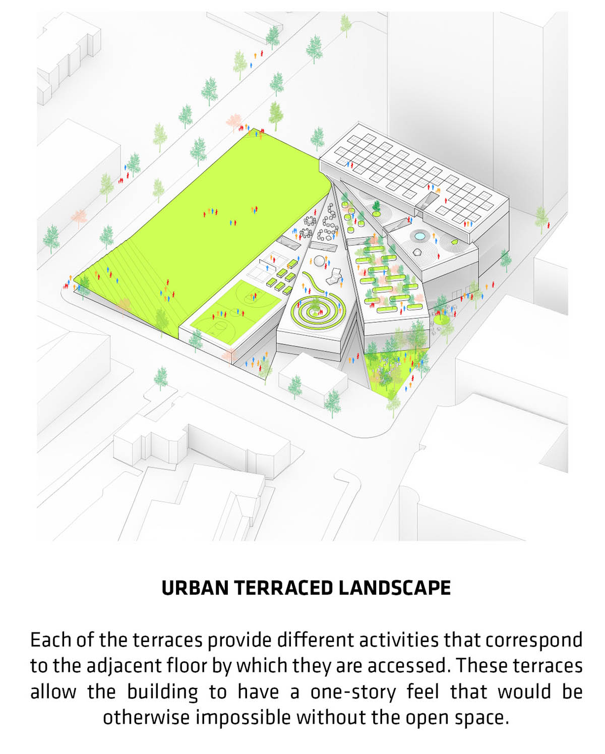 BIG creates shifting platforms with elevated green terraces for Wilson Secondary School in Virginia
