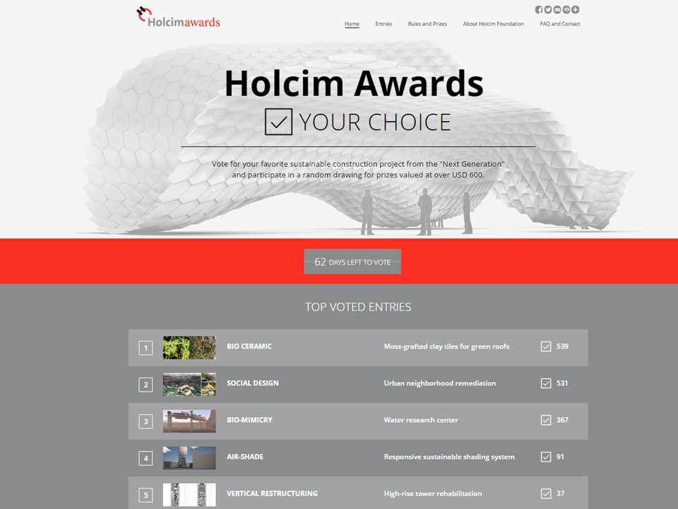 Holcim Awards community voting competition