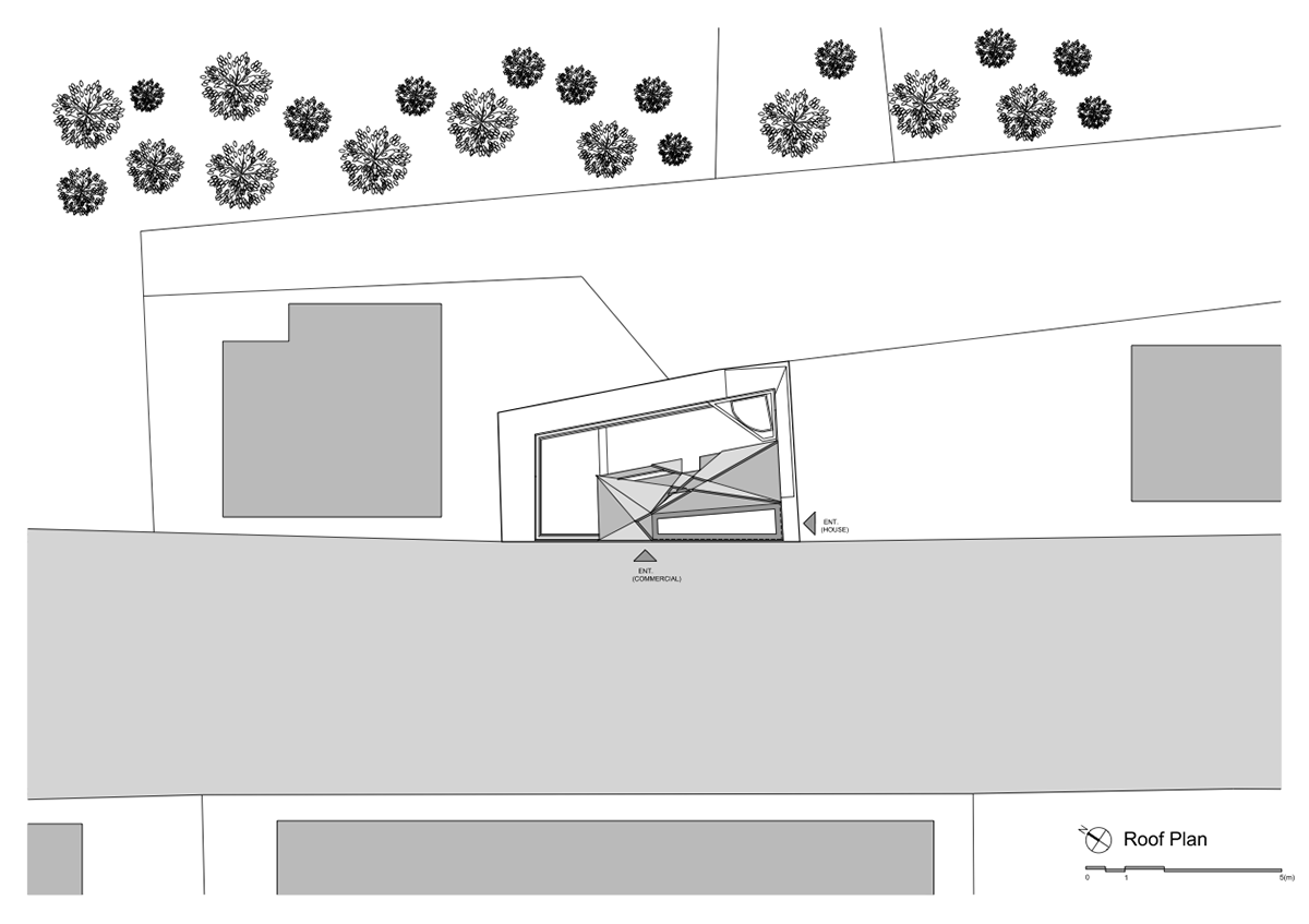 Moon Hoon completes Dogok Maximum mixed-use narrow house in Seoul with randomly drawn windows