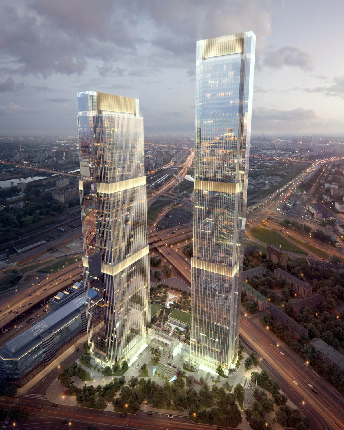 Neva Towers will be new iconic landmark of Moscow designed by HOK, FXFOWLE+ SPEECH