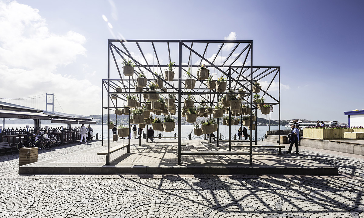 SO? designed a suspended public garden in Istanbul’s Ortakoy Square