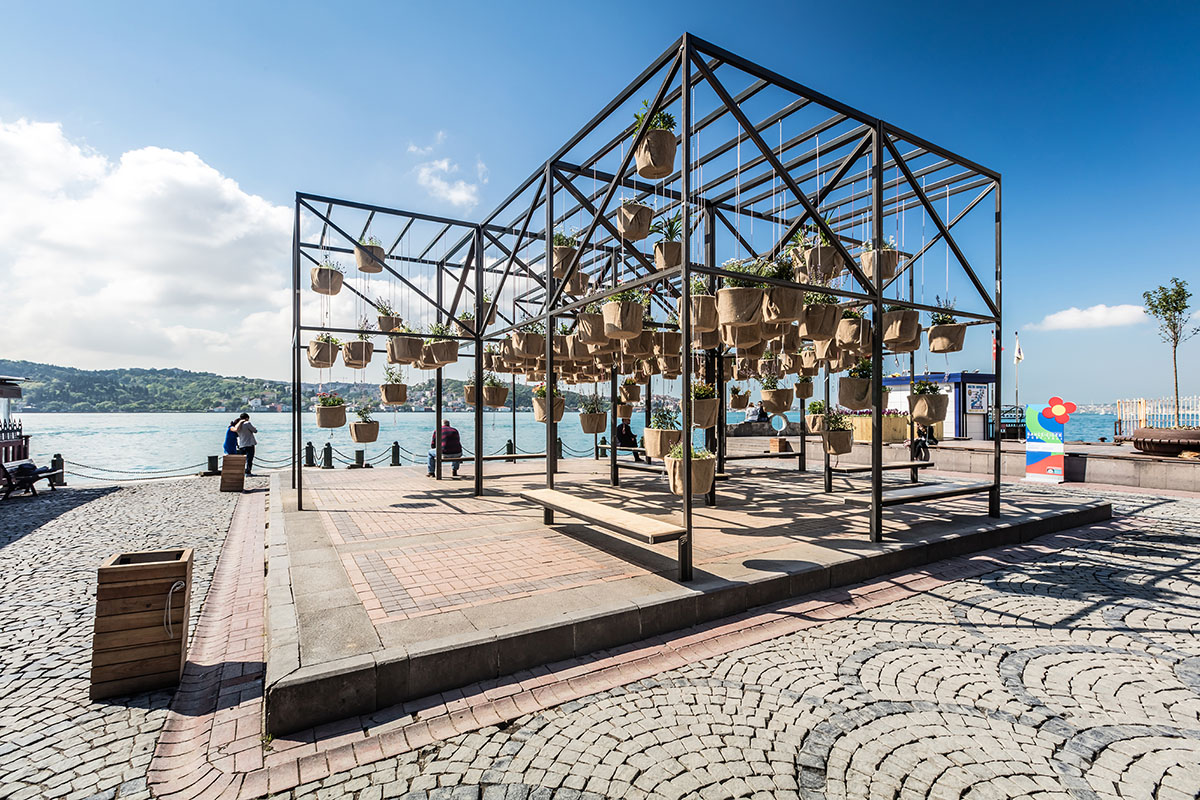 SO? designed a suspended public garden in Istanbul’s Ortakoy Square