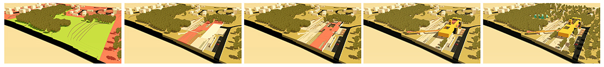 Fragmented blocks for &Ccedil;aycuma Science Center preserve the green fabric designed by ONZ Architects