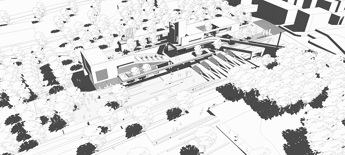 Fragmented blocks for &Ccedil;aycuma Science Center preserve the green fabric designed by ONZ Architects