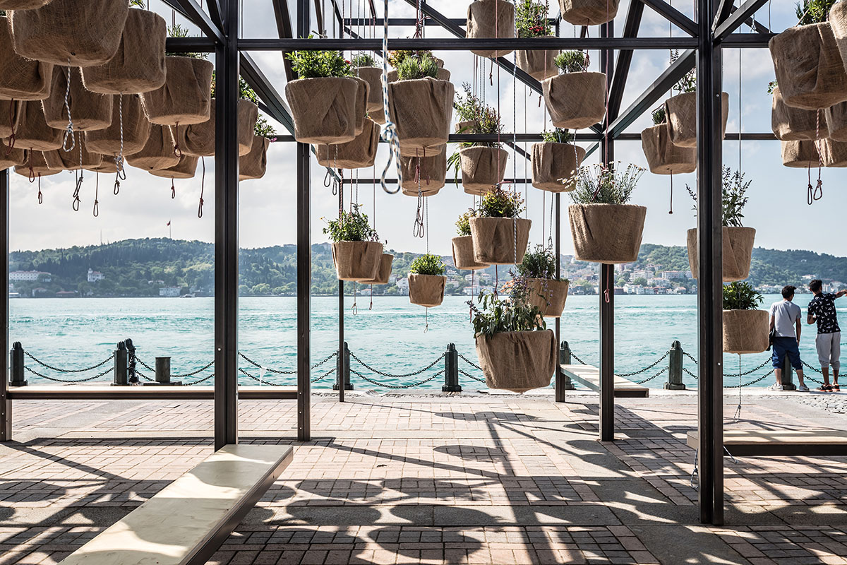 SO? designed a suspended public garden in Istanbul’s Ortakoy Square