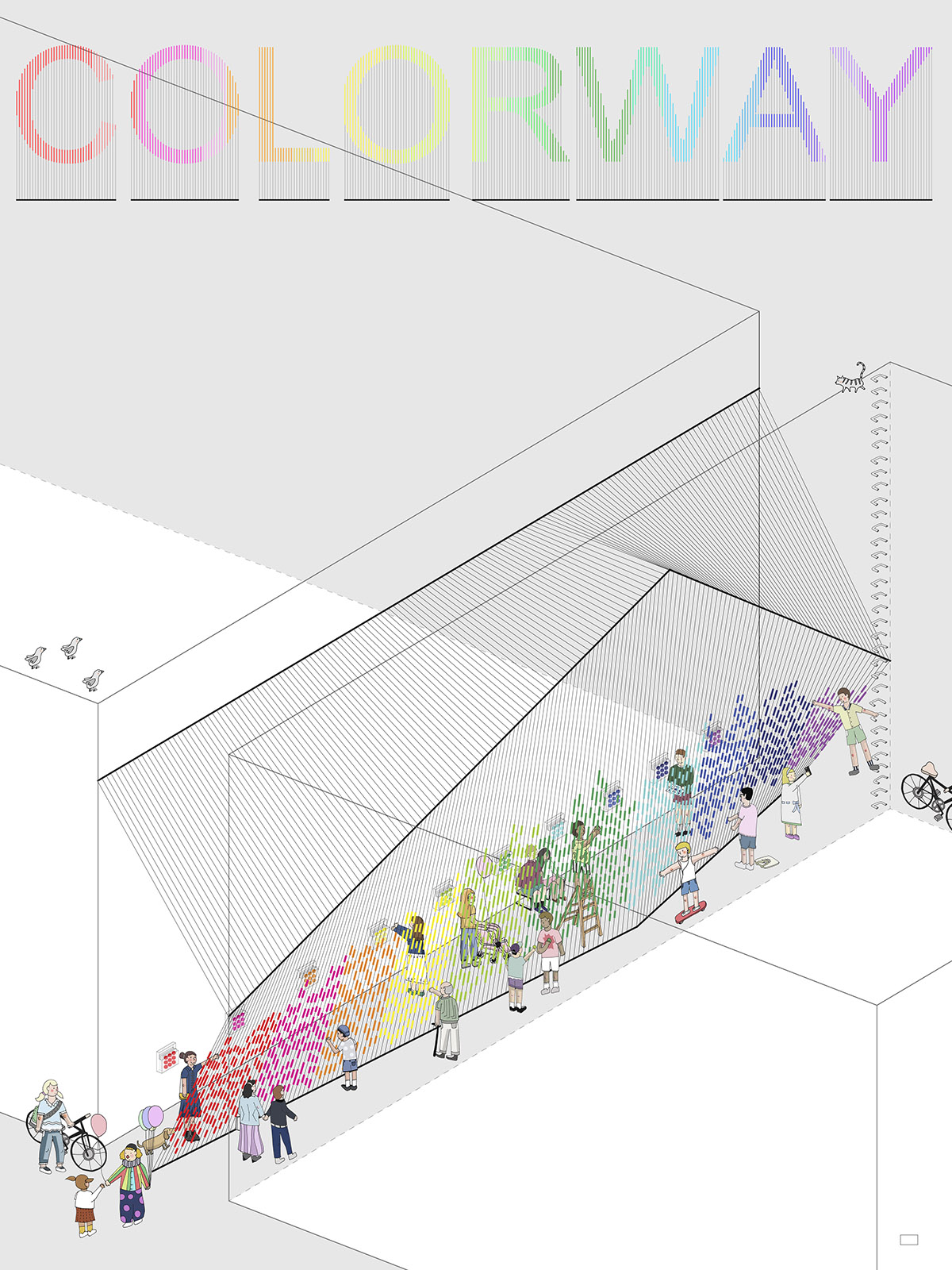 Beomki Lee’s COLORWAY proposes a new passageway in urban fabric shaped by the public interaction