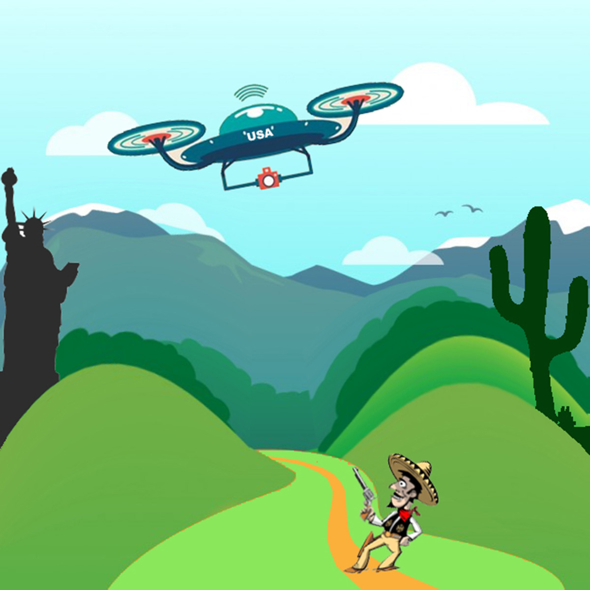 Erdem Architects envisioned Trump’s Mexican border wall as ’mega green-corridor’