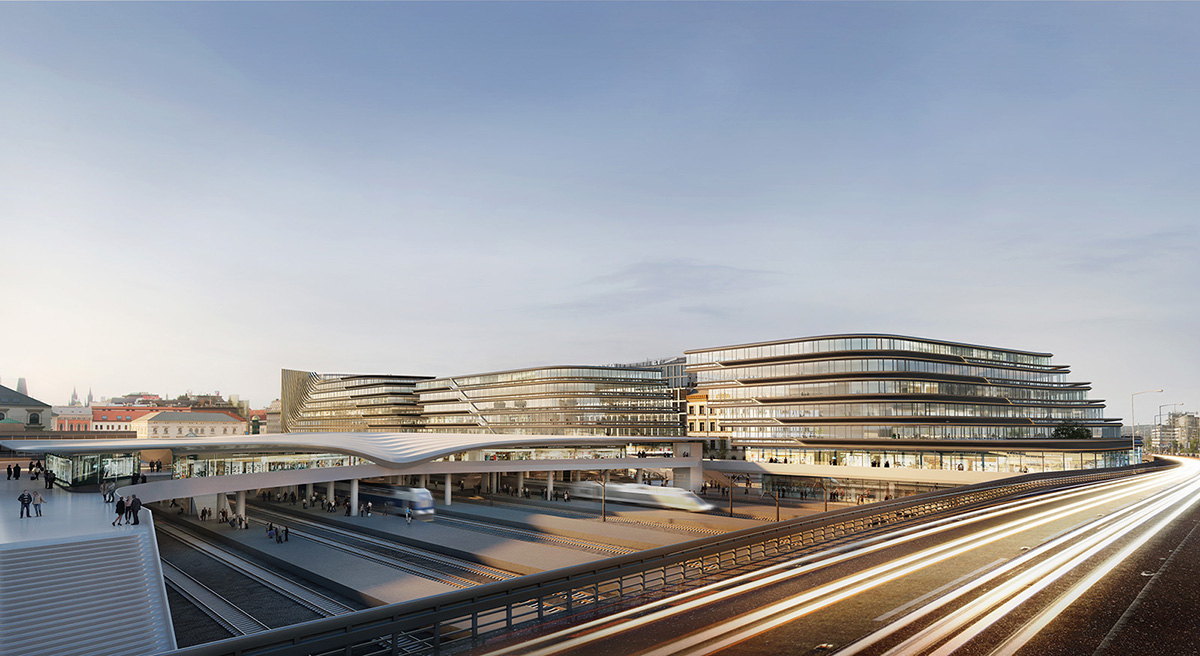 Zaha Hadid Architects regenerates Praque’s urban site adjacent to Masaryk Railway Station