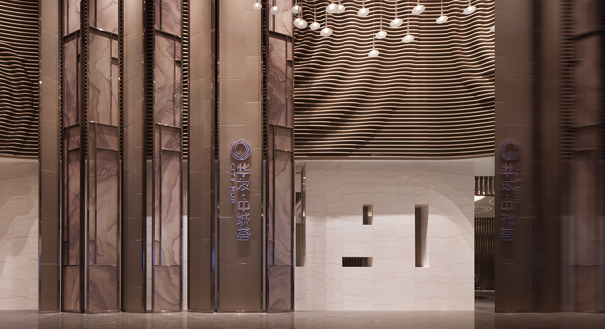 Rongor Design elaborates interior of Huafa & City Hub Wuhan Sales Center with ripplings of water