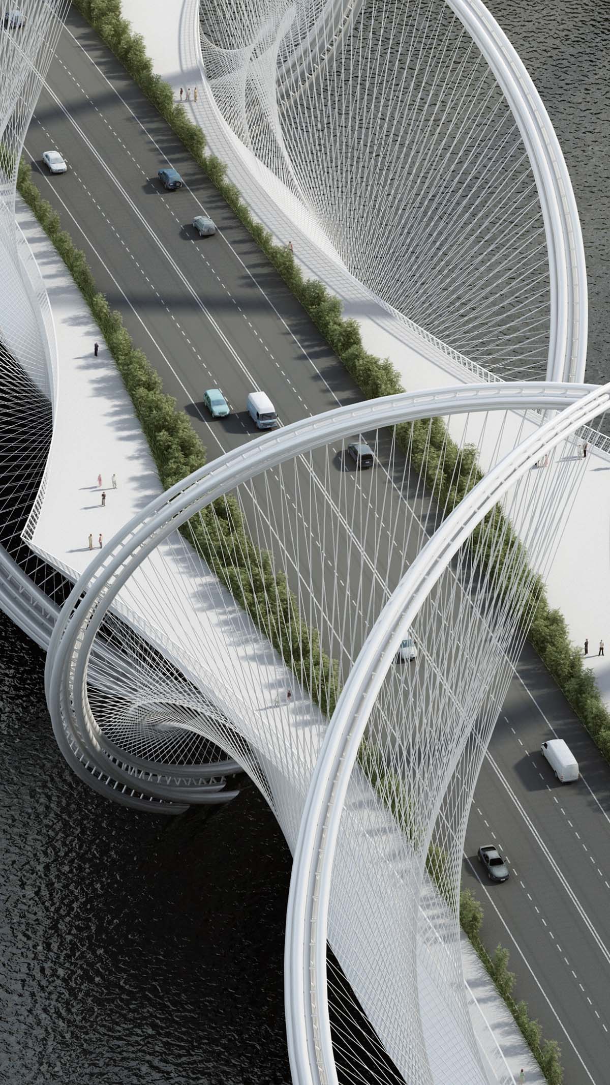 Penda designs mountainous bridge made up of double-helix