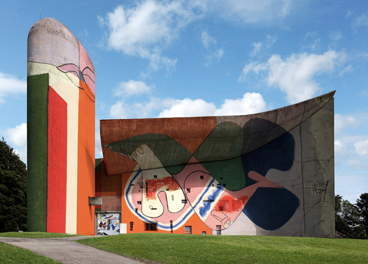 Xavier Delory reimagines Le Corbusier&rsquo;s Ronchamp Chapel with Graffiti