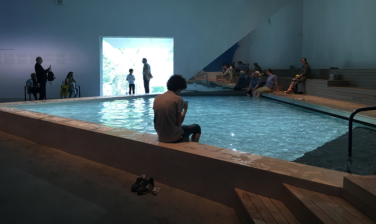 Australia Pavilion installs a huge pool addressing to healing racial ...