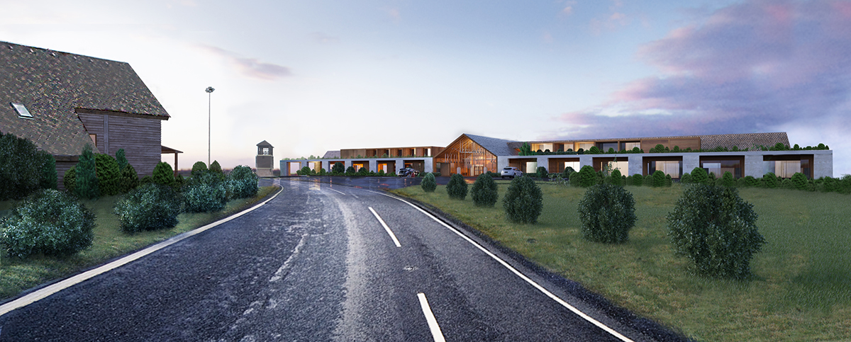 Architectural studio Chado designs a stone hulk-like hotel complex in Russia