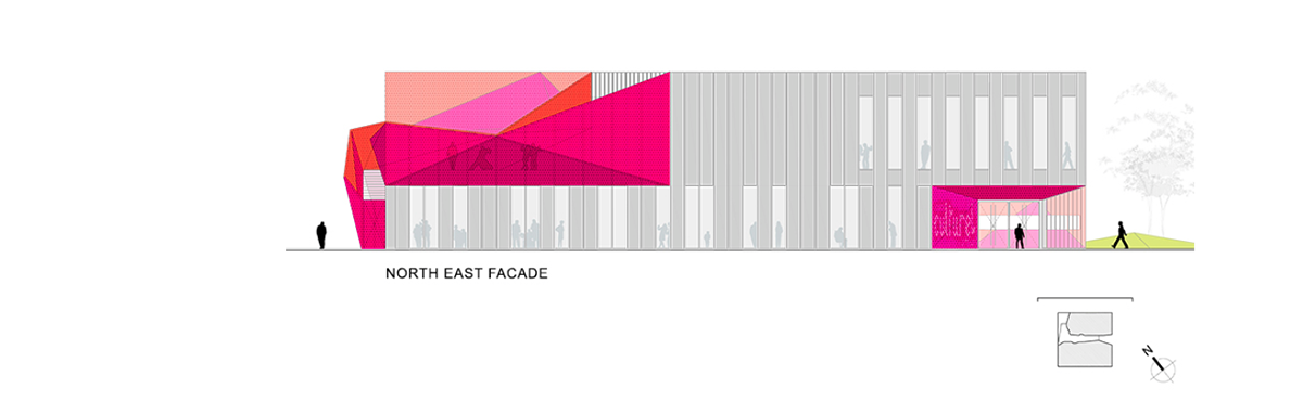 Peripheriques Architects completed Espace culturel de la Hague in France