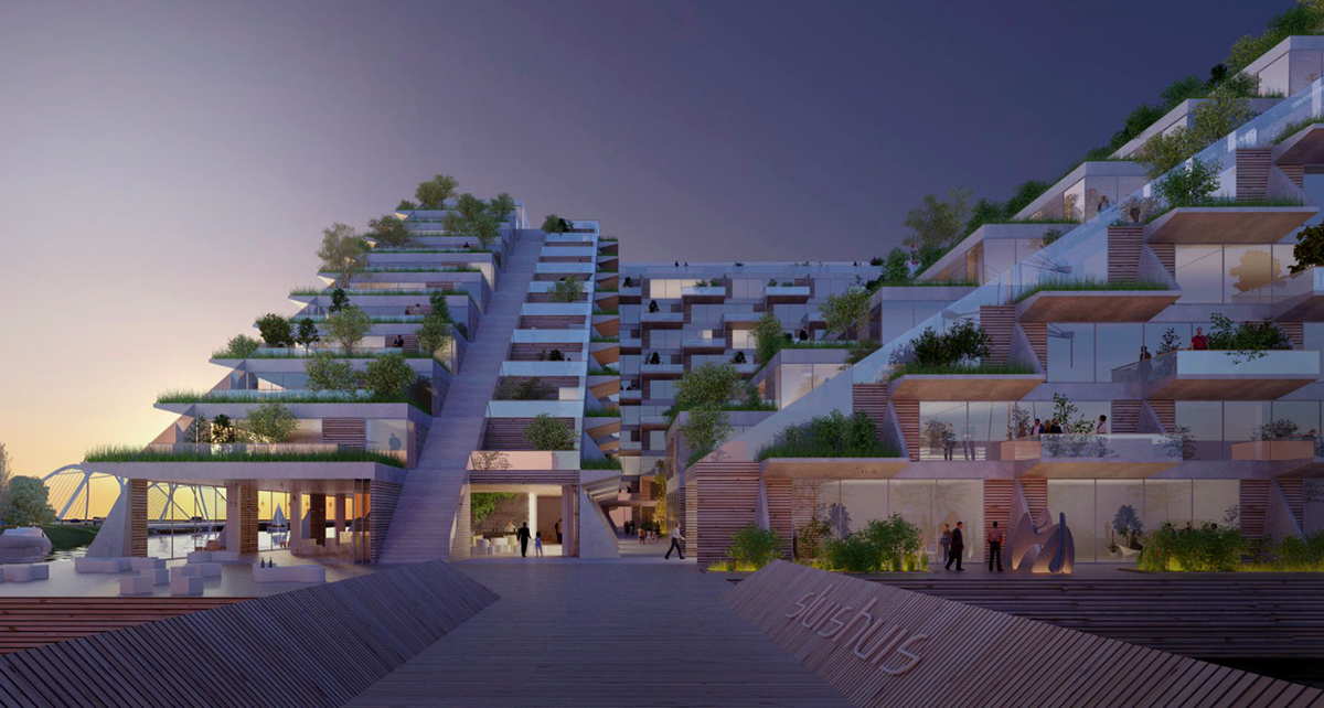 BIG+Barcode Architects’ monumental Gateway  will include zero-energy residences in Amsterdam
