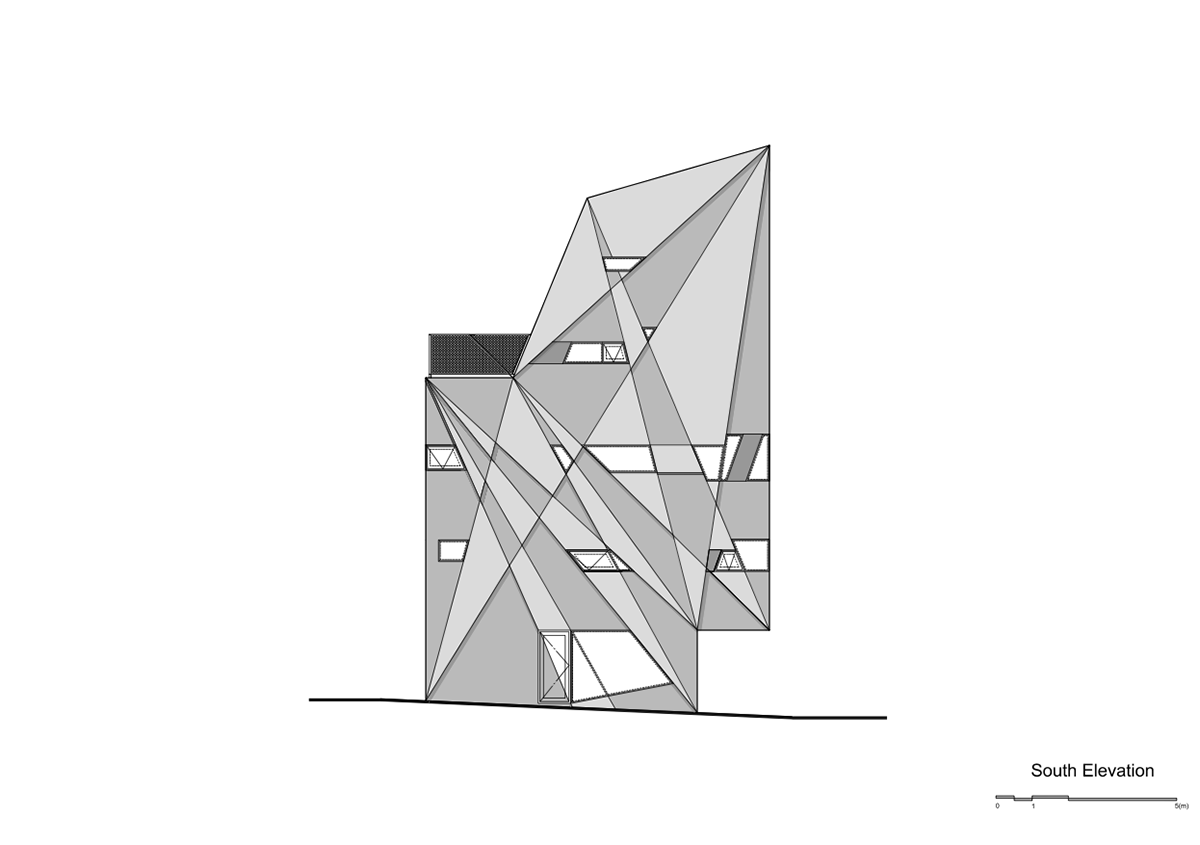 Moon Hoon completes Dogok Maximum mixed-use narrow house in Seoul with randomly drawn windows