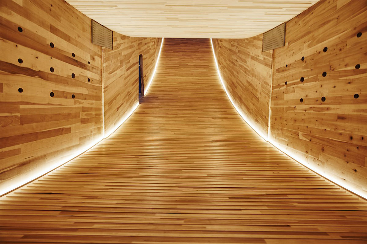 Alison Brooks Architects installs a flying smile-shaped arc at London Design Festival