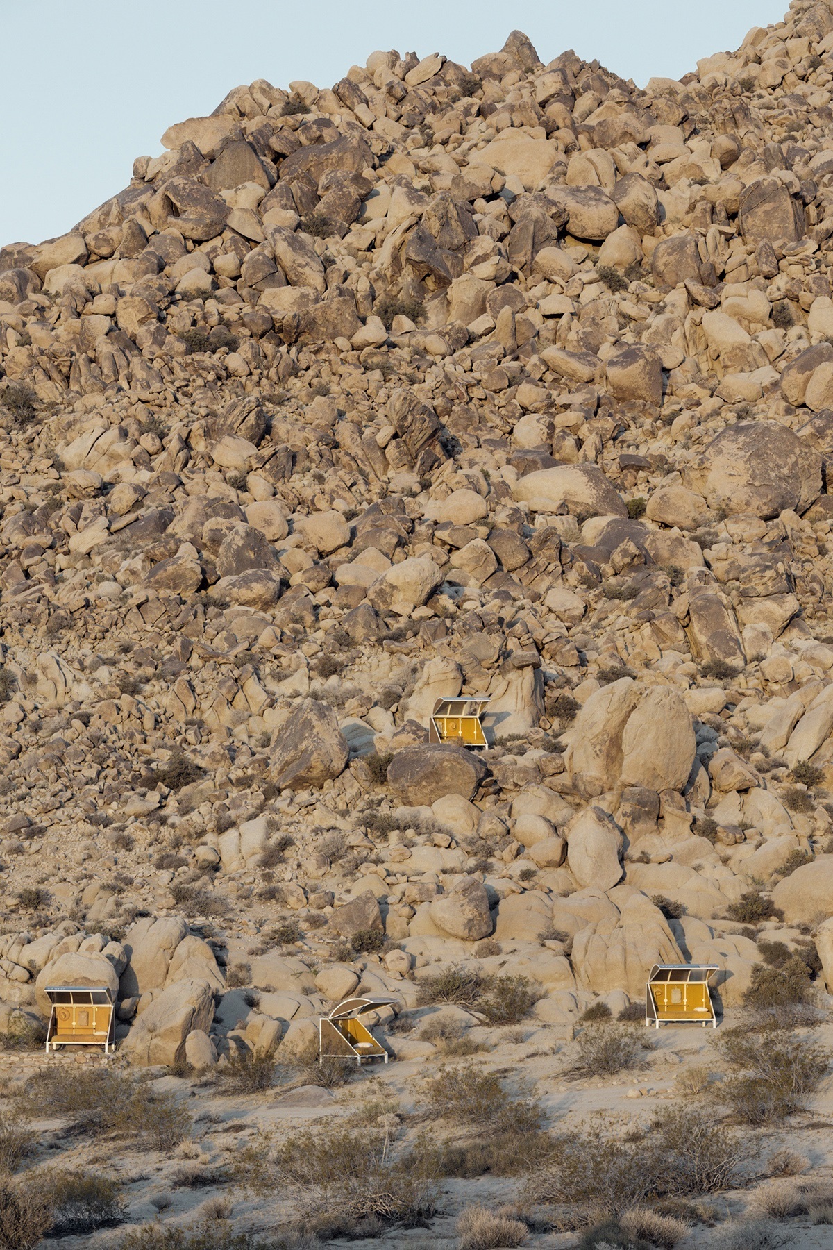 Andrea Zittel’s Wagon Stations are temporary pods for travellers+refugees in the California desert